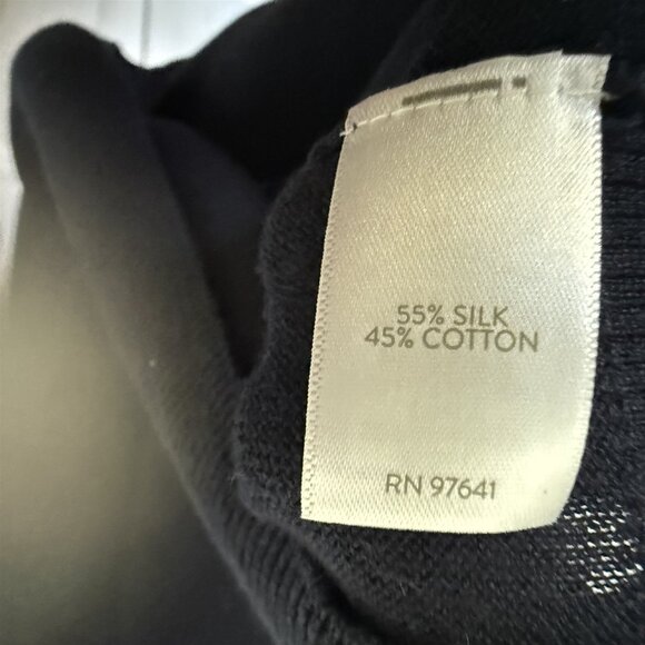 J. Jill Silk Blend Sweater V-Neck Long Sleeve Medium Lightweight Navy Blue - Picture 6 of 9